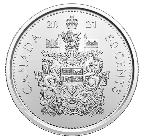 2021 Ensemble 7 pièces: Première frappe + 2 x 50¢ d'un roul. spécial (Armoiries) - BU HAUTE QUALITÉ