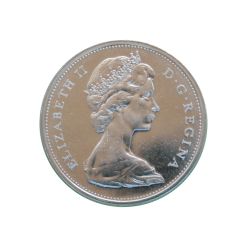 1965 Dollar en Argent (1$) PETITES PERLES avec le 5 DROIT - (Proof Like) PL-66