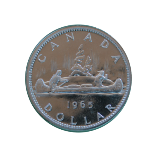 1965 Dollar en Argent (1$) PETITES PERLES avec le 5 POINTU - (Proof Like) PL-67