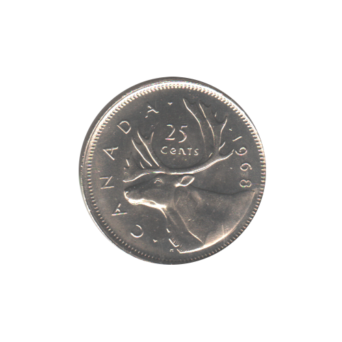1968 25 cents Nickel BU (MS-63) CHOICE