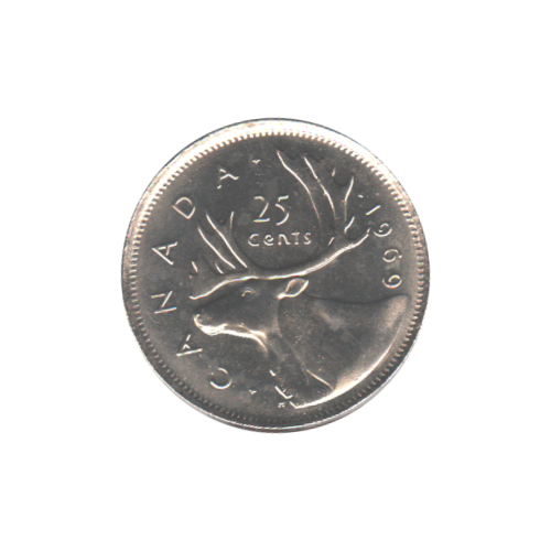 1969 25 cents BU (MS-63) CHOICE