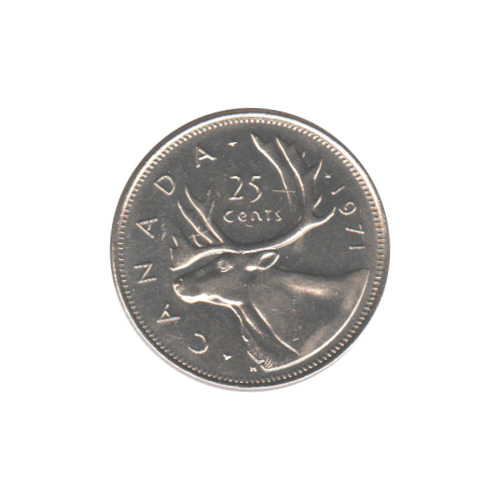 1971 25 cents AU-UNC