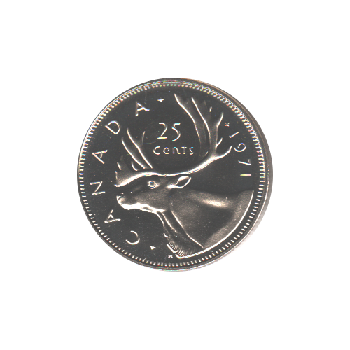 1971 25 cents CAMEO PL (NBU-65) GEM