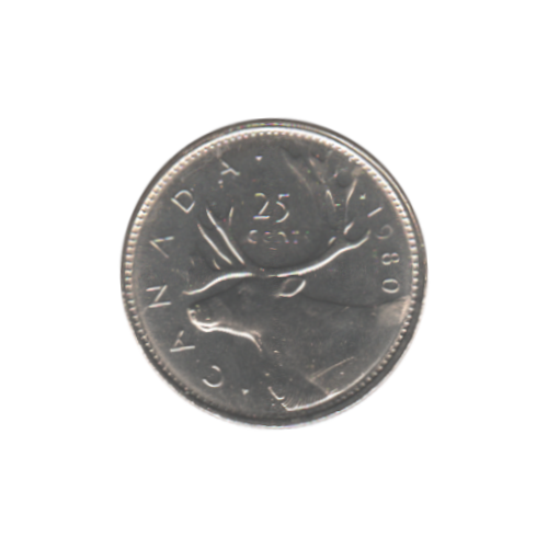 1980 25 cents Far Beads BU (MS-65 GEM) - FAR BEAD