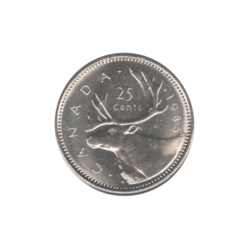1985 25 cents BU (MS-62)
