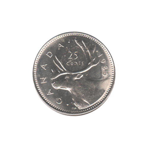 1985 25 cents UNC