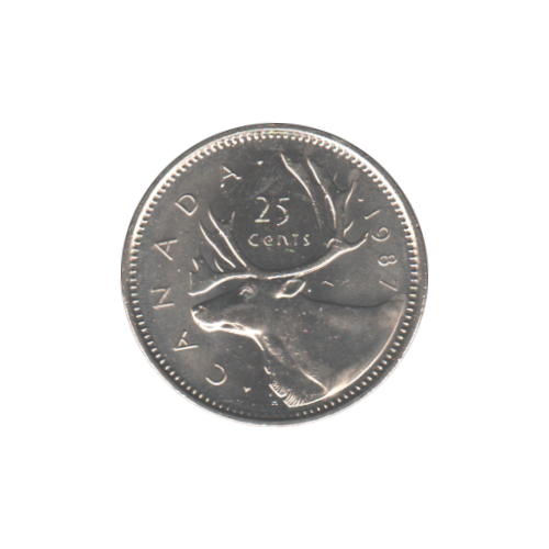 1987 25 cents UNC