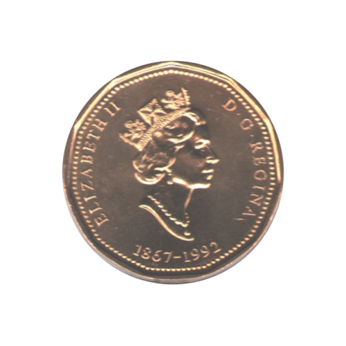 1992 Loonie (1$) Confédération BU (MS-63) CHOICE