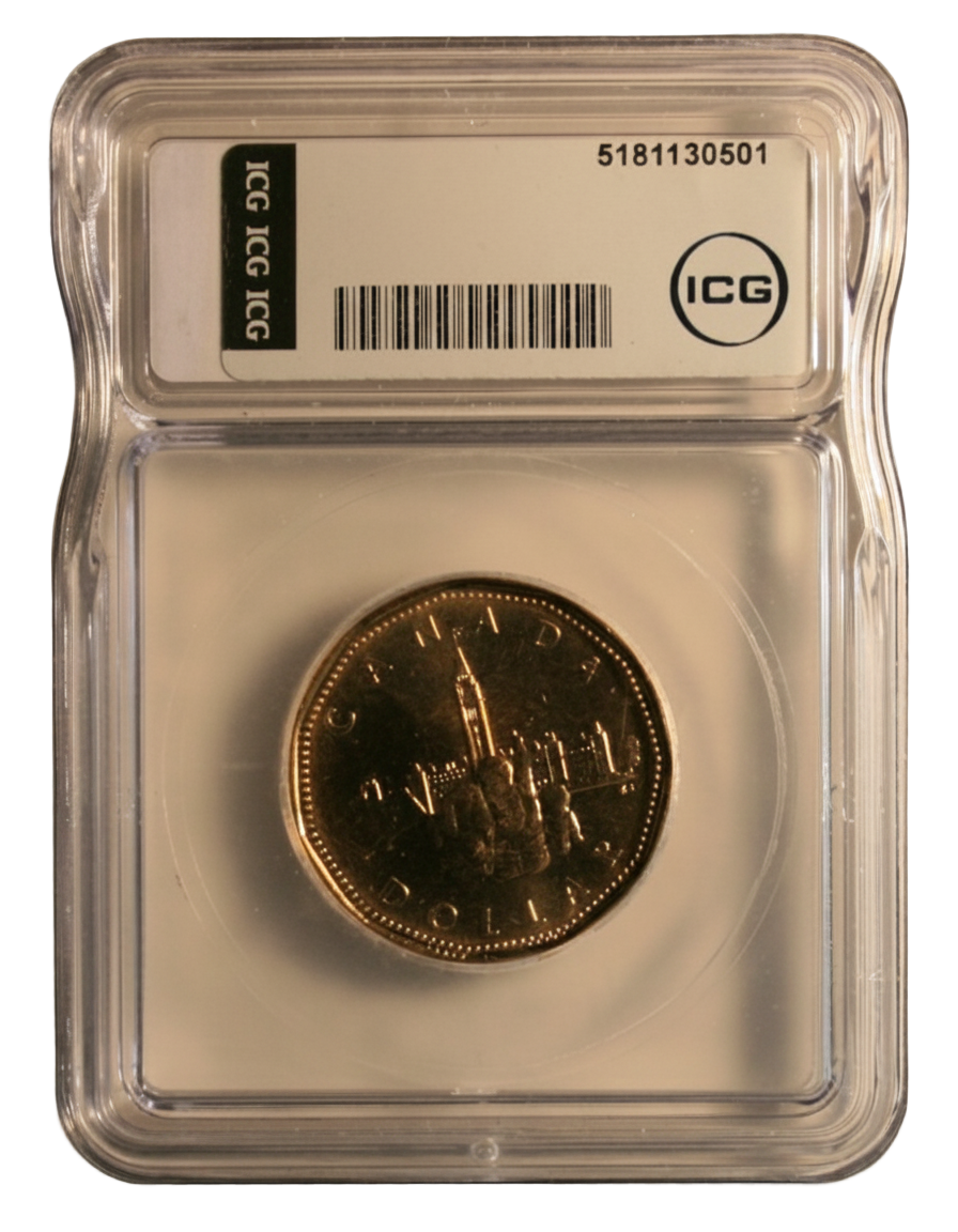 1992 Dollar (Loonie) Confédération 1867-1992 Certifié ICG MS-66 (arc-en-ciel)