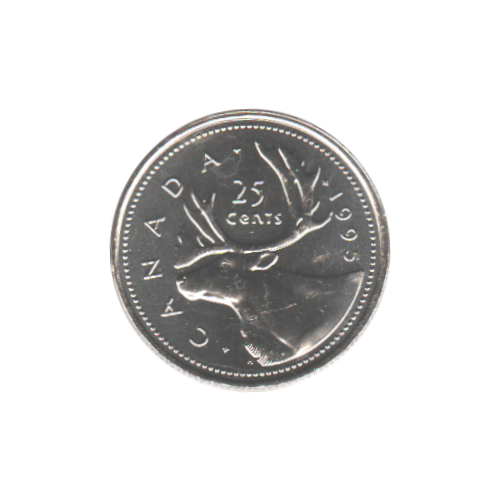 1995 Canada 25 cents BU (MS-63) - CHOICE