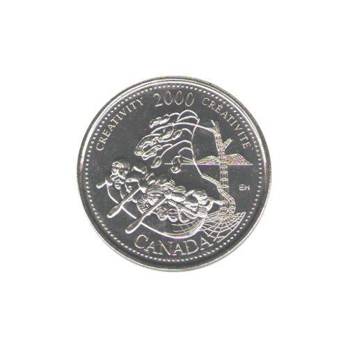 2000 25 cents Créativité/Octobre BU (MS-65) - GEM