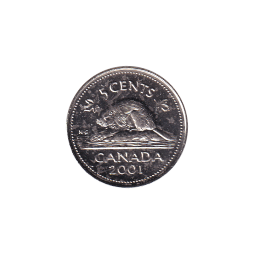 2001 5 cents No-P Castor - BU (MS-62)