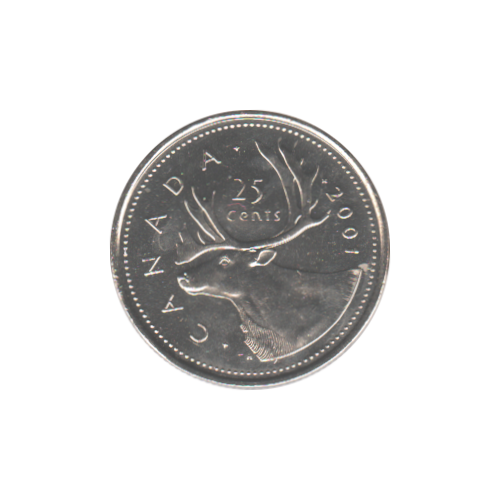 2001 No P 25 cents BU (MS-62)