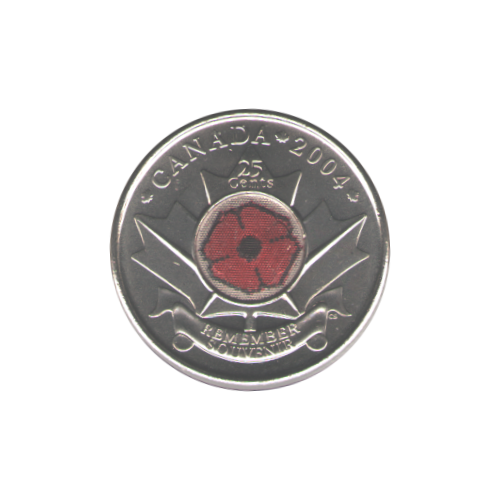 2004-P 25 cents Color Poppy BU (MS-63) - CHOICE
