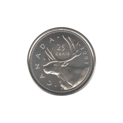 2003-P 25 cents Nouvel Effigie BU (MS-64) - CHOICE +