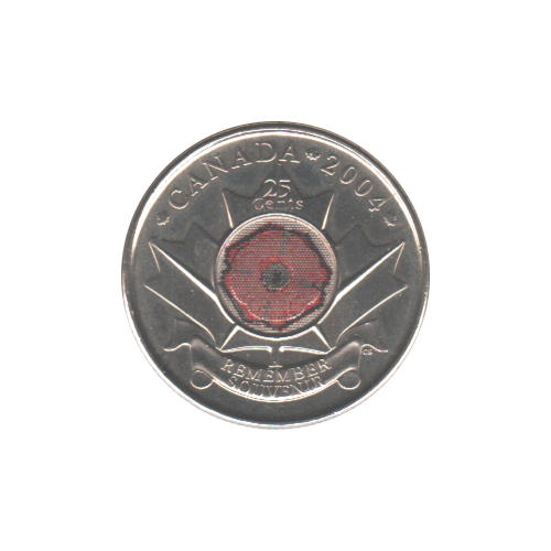 2004-P 25 cents Color Poppy UNC