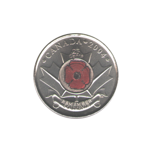 2004-P 25 cents Color Poppy BU (MS-64) - CHOICE +