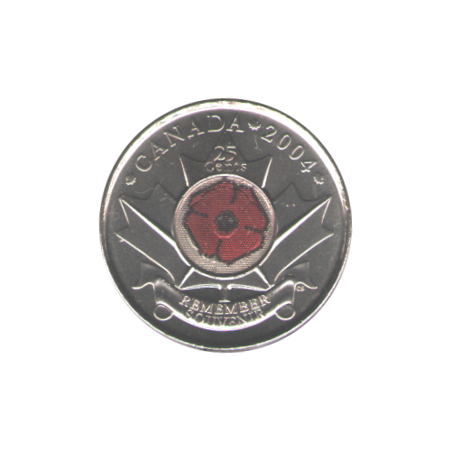 2004-P 25 cents Color Poppy BU (MS-65) - GEM