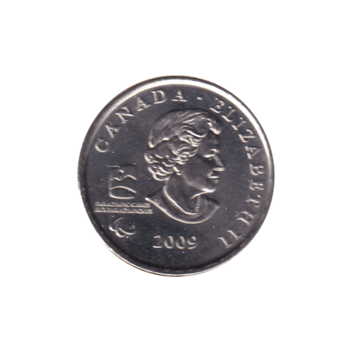 2009 25 cents  Hockey sur Luge BU (MS-64) CHOICE +