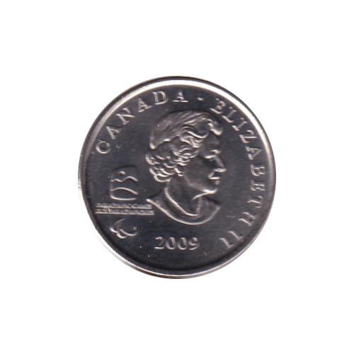 2009 25 cents  Hockey sur Luge BU (MS-67) SUPERB GEM