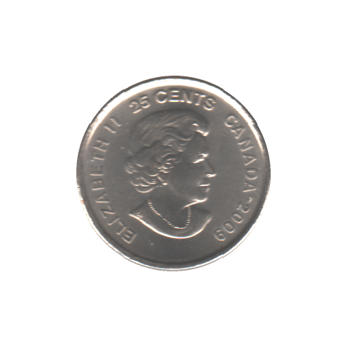 2009 25 cents HOCKEY FEMININ COULEUR BU (MS-63) - CHOICE