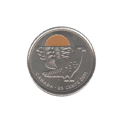 2011 25 cents Faucon Couleur BU (MS-63) - CHOICE