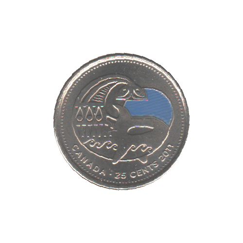 2011 25 cents Épaulard Couleur BU (MS-63) - CHOICE