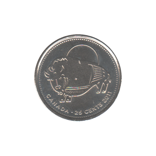 2011 25 cents Bison Des Bois NC BU (MS-63) - CHOICE