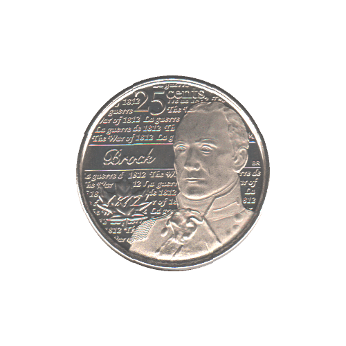 2012 25 cents ISAAC BROCK NC BU (MS-63) - CHOICE