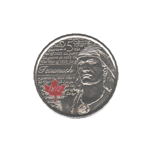 2012 25 cents TECUMSEH COULEUR BU (MS-63) - CHOICE