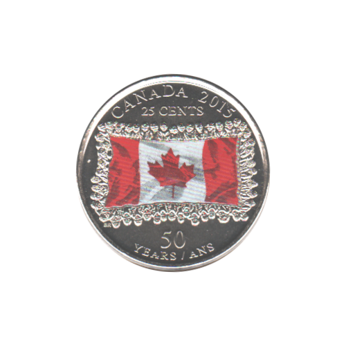 2015 25 cents DRAPEAU COULEUR BU (MS-64) - CHOICE +