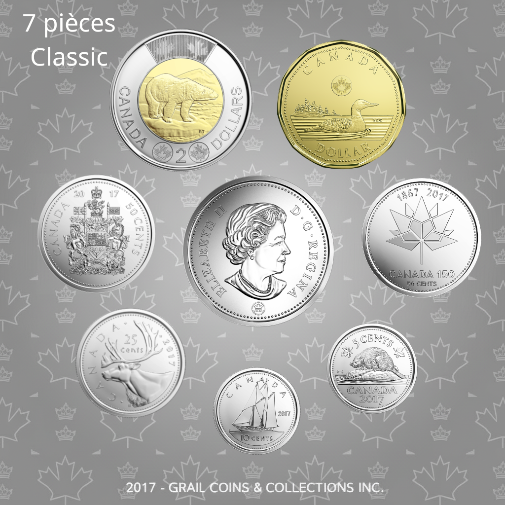 2017 Ensemble 7 pièces: Première frappe + 2 x 50¢ classique/150e de roul. spéciaux - BU HAUTE QUALITÉ