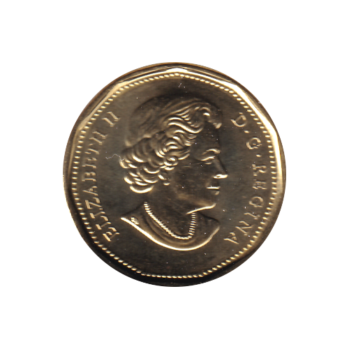 2017 Loonie (1$) NATURAL DARK GUILDED (Maple Leaf) BU (MS-64)