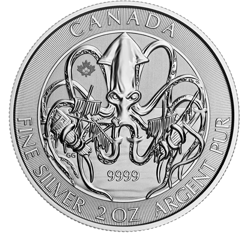 2020 Canada 10$ Kraken - 2 oz Argent .9999 (*REMISE de 2,8% avec e-interac)