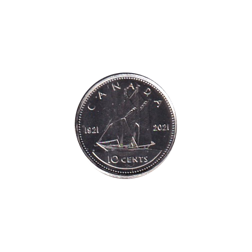 2021 10 cents 1921-2021 BU (MS-64) CHOICE +
