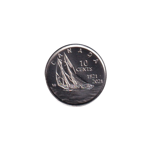 2021 10 cents Bluenose BU (MS-66) GEM +