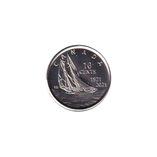 2021 10 cents Bluenose BU (MS-70) Perfect GEM