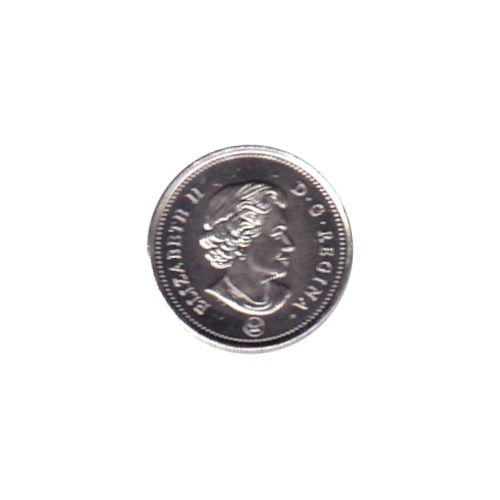 2021 10 cents coloured Bluenose BU (MS-62) CHOICE