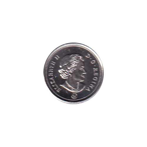 2021 10 cents coloured Bluenose BU (MS-63) CHOICE