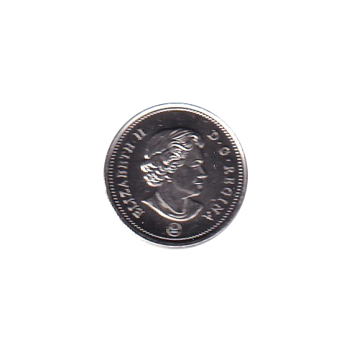 2021 10 cents coloured Bluenose BU (MS-64) CHOICE +