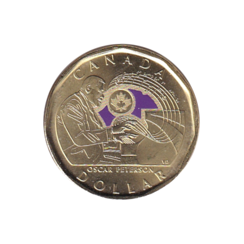 2022 Loonie (1$) Oscar Peterson COULEUR  BU (MS-65)