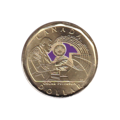2022 Loonie (1$) Oscar Peterson COULEUR  BU (MS-67)