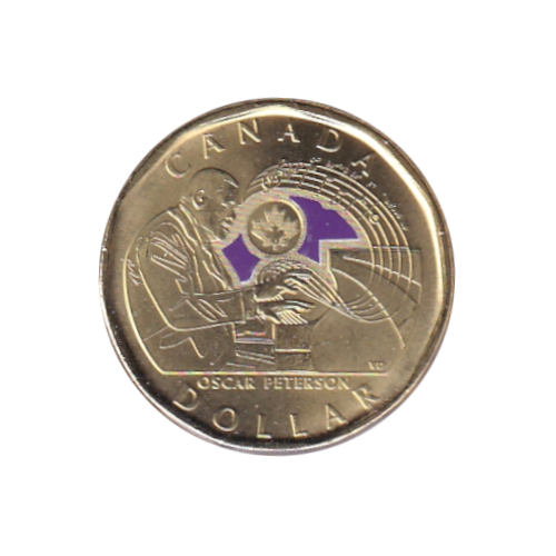 2022 Loonie (1$) Oscar Peterson COULEUR  BU (MS-68)
