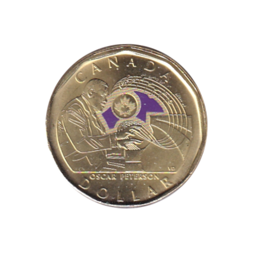 2022 Loonie (1$) Oscar Peterson COULEUR  BU (MS-70)