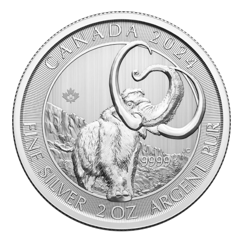 2024 Canada 10$ Mammouth Laineux - 2 oz Argent .9999 (*REMISE de 2,8% avec e-interac)