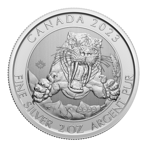 2023 Canada 10$ Tigre à dents de sabre - 2 oz Argent .9999 (*REMISE de 2,8% avec e-interac)