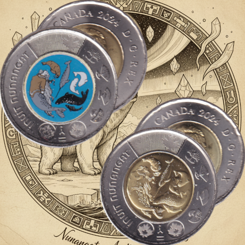 2024 Toonie (2$) Duo Nunangat Régulier et Couleur BU (All Mint State)