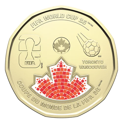 2026 Loonie COLORÉ (1$) Coupe du Monde FIFAᵀᴹ - BU