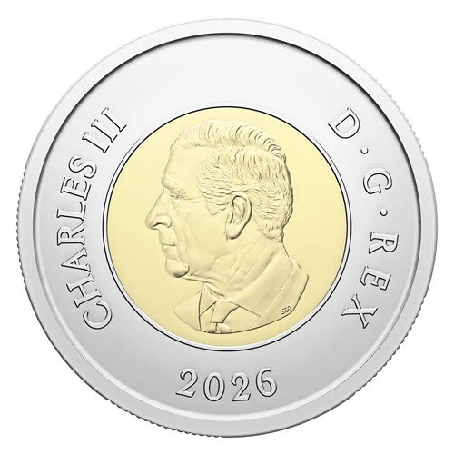 2026 Toonie 2$ (Ensemble) 50e Tour du CN coloré et non coloré - BU (All Mint State)
